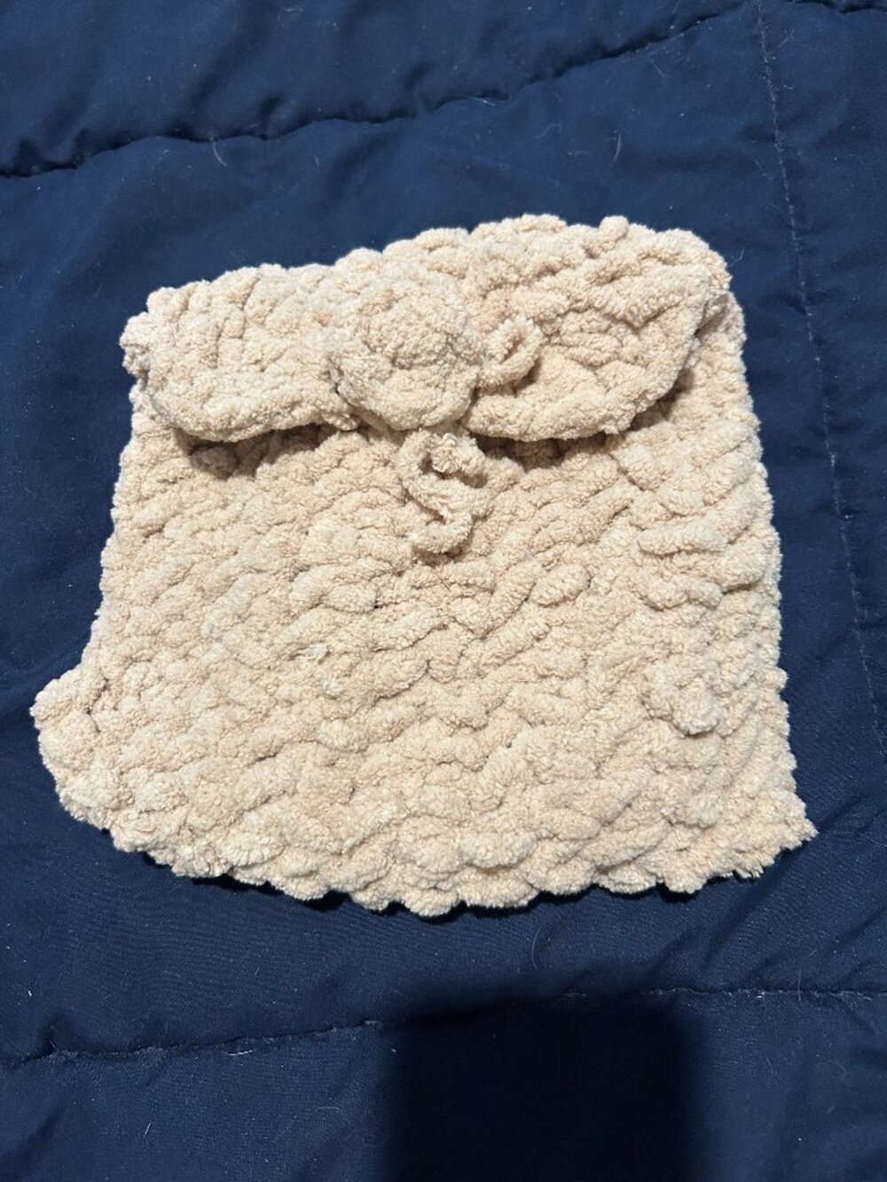 Small Hand Made Beige Clutch